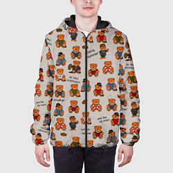 Куртка с капюшоном мужская Персонажи слово пацана - мишки, цвет: 3D-черный — фото 2