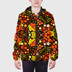 Куртка с капюшоном мужская Русский народный узор, цвет: 3D-черный — фото 2
