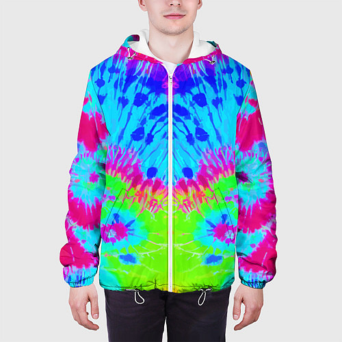 Мужская куртка Tie-Dye abstraction / 3D-Белый – фото 3