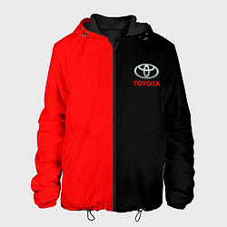 Куртка с капюшоном мужская Toyota car красно чёрный, цвет: 3D-черный
