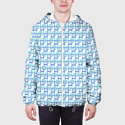 Куртка с капюшоном мужская Схема квадрат, цвет: 3D-белый — фото 2