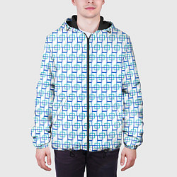 Куртка с капюшоном мужская Схема квадрат, цвет: 3D-черный — фото 2