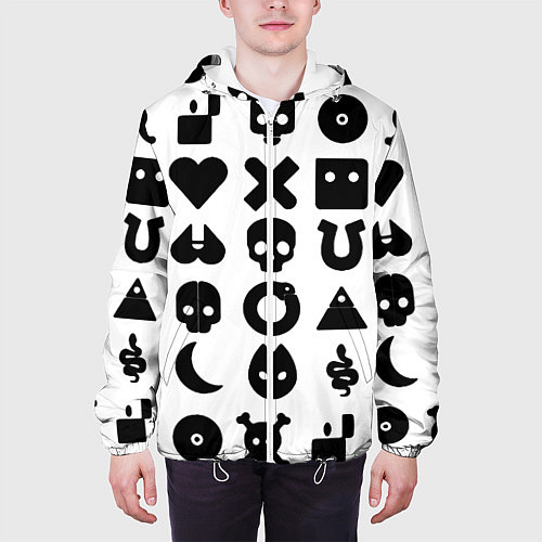 Мужская куртка Love death robots pattern white / 3D-Белый – фото 3