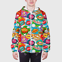 Куртка с капюшоном мужская Bang Boom Ouch pop art pattern, цвет: 3D-белый — фото 2