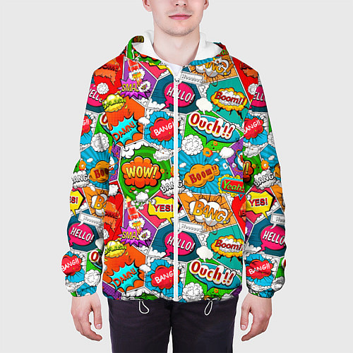 Мужская куртка Bang Boom Ouch pop art pattern / 3D-Белый – фото 3