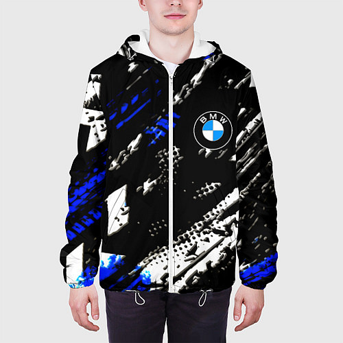 Мужская куртка BMW stripes color auto sport / 3D-Белый – фото 3