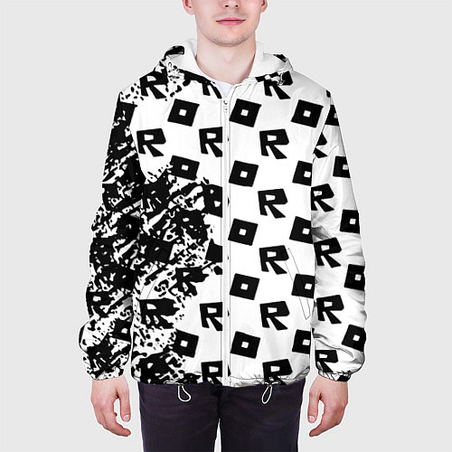 Мужская куртка Roblox pattern game black / 3D-Белый – фото 3