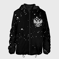 Куртка с капюшоном мужская Россия герб рф текстура, цвет: 3D-черный