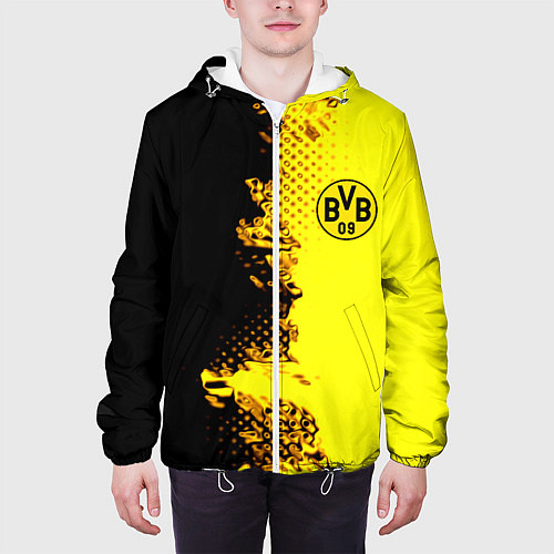 Мужская куртка Borussia fc sport краски / 3D-Белый – фото 3