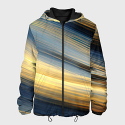 Куртка с капюшоном мужская Синяя и желтая изогнутая абстракция, цвет: 3D-черный