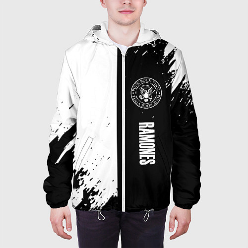 Мужская куртка Ramones краски абстракция / 3D-Белый – фото 3