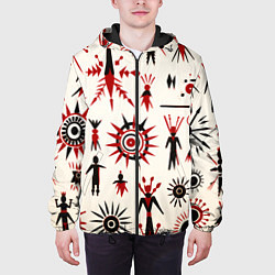 Куртка с капюшоном мужская Абстрактные фигурки, цвет: 3D-черный — фото 2
