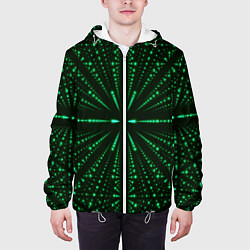 Куртка с капюшоном мужская Неоновые цифры, цвет: 3D-белый — фото 2