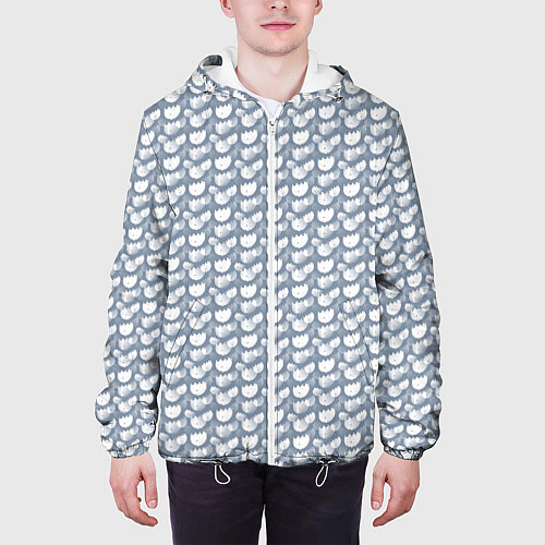 Мужская куртка Бутоны / 3D-Белый – фото 3