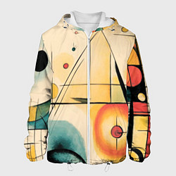 Куртка с капюшоном мужская Симфония абстракций, цвет: 3D-белый