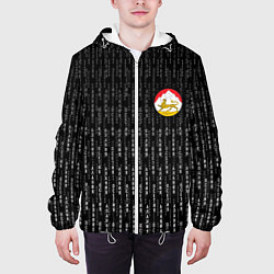 Куртка с капюшоном мужская Осетия Алания герб на спине, цвет: 3D-белый — фото 2