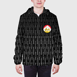 Куртка с капюшоном мужская Осетия Алания герб на спине, цвет: 3D-черный — фото 2