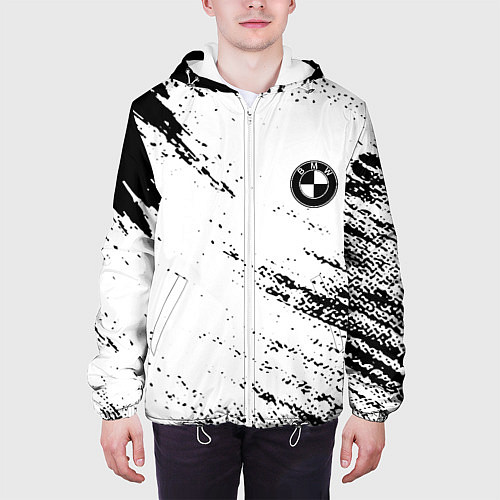 Мужская куртка BMW краски текстура брызги / 3D-Белый – фото 3