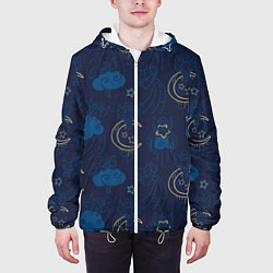 Куртка с капюшоном мужская Ангелы в ночном небе, цвет: 3D-белый — фото 2