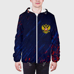 Куртка с капюшоном мужская Россия краски текстура, цвет: 3D-белый — фото 2