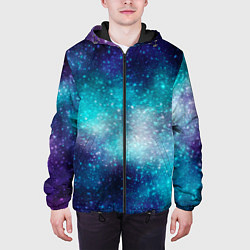 Куртка с капюшоном мужская Космические туманности, цвет: 3D-черный — фото 2
