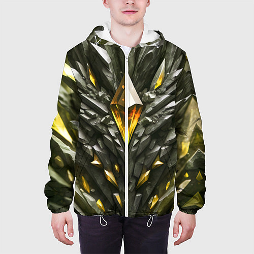 Мужская куртка Камень и золотой кристалл / 3D-Белый – фото 3