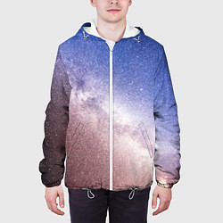 Куртка с капюшоном мужская Галактика млечный путь, цвет: 3D-белый — фото 2