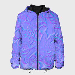 Куртка с капюшоном мужская Неоновая абстрактная текстура, цвет: 3D-черный