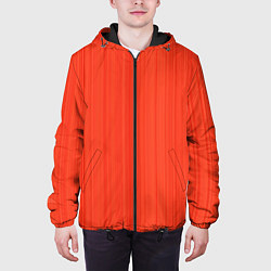 Куртка с капюшоном мужская Морковный полосатая рябь, цвет: 3D-черный — фото 2