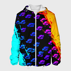 Куртка с капюшоном мужская Brawl stars neon logo kids, цвет: 3D-белый