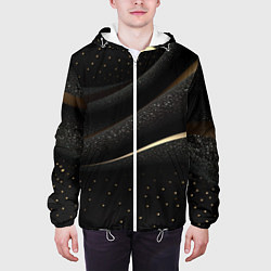 Куртка с капюшоном мужская Черный бархат и золото, цвет: 3D-белый — фото 2