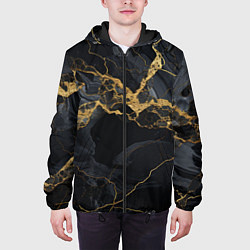 Куртка с капюшоном мужская Золотой путь на черном граните, цвет: 3D-черный — фото 2
