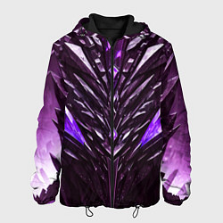 Куртка с капюшоном мужская Фиолетовые кристаллы и камень, цвет: 3D-черный