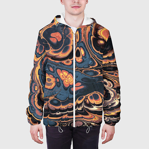 Мужская куртка Абстрактный разноцветный узор / 3D-Белый – фото 3