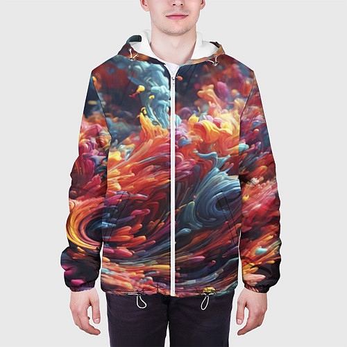 Мужская куртка Многоцветный дым / 3D-Белый – фото 3