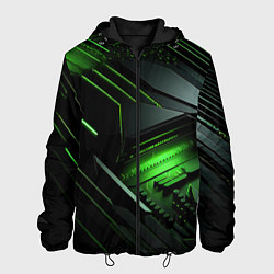Мужская куртка Металл и зеленый яркий неоновый свет