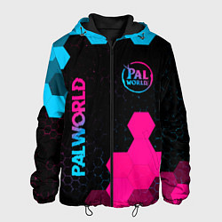 Куртка с капюшоном мужская Palworld - neon gradient вертикально, цвет: 3D-черный