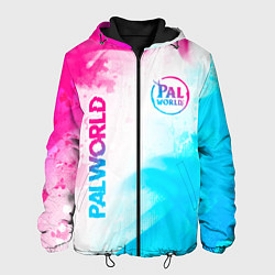 Куртка с капюшоном мужская Palworld neon gradient style вертикально, цвет: 3D-черный