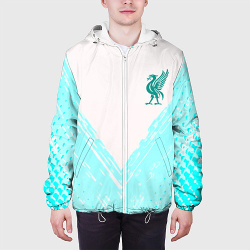 Мужская куртка Liverpool logo texture fc / 3D-Белый – фото 3