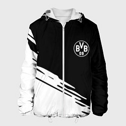 Куртка с капюшоном мужская Borussia текстура краски, цвет: 3D-белый