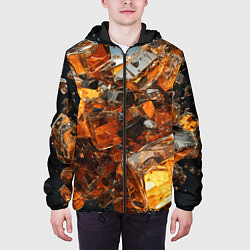 Куртка с капюшоном мужская Янтарный взрыв, цвет: 3D-черный — фото 2