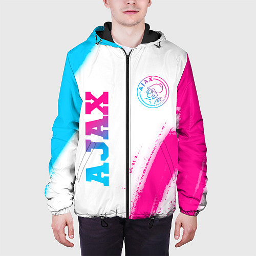 Мужская куртка Ajax neon gradient style вертикально / 3D-Черный – фото 3