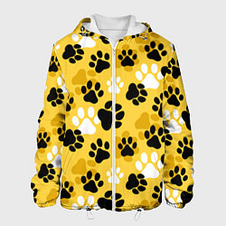 Куртка с капюшоном мужская Собачьи следы, цвет: 3D-белый