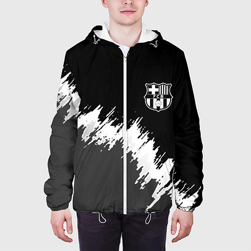 Мужская куртка Barcelona краски текстура фк / 3D-Белый – фото 3