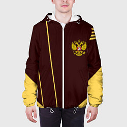 Куртка с капюшоном мужская Россия спорт стиль ссср, цвет: 3D-белый — фото 2