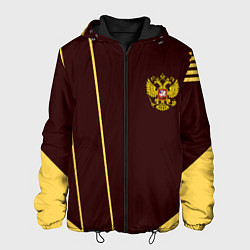 Куртка с капюшоном мужская Россия спорт стиль ссср, цвет: 3D-черный