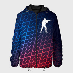 Куртка с капюшоном мужская Counter Strike неоновые соты, цвет: 3D-черный