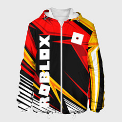 Куртка с капюшоном мужская Роблокс - спортивная абстрация, цвет: 3D-белый