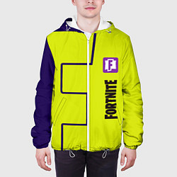 Куртка с капюшоном мужская Fortnite logo yellow game, цвет: 3D-белый — фото 2