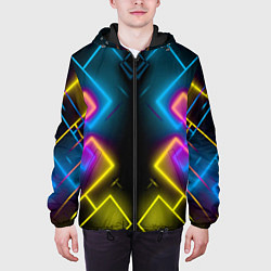 Куртка с капюшоном мужская Жёлтый неон, цвет: 3D-черный — фото 2